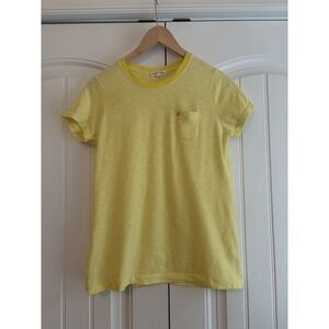Alex Mill Women's Size S Standard Slub T shirt Yellow White Crew Neck